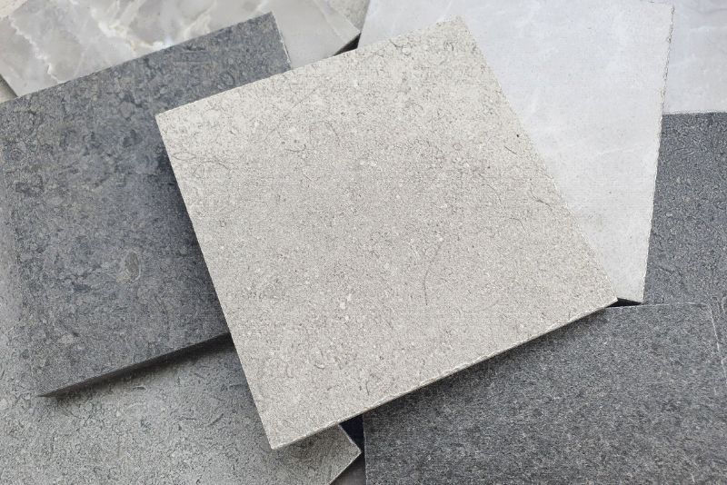 Exposed aggregate concrete slabs
