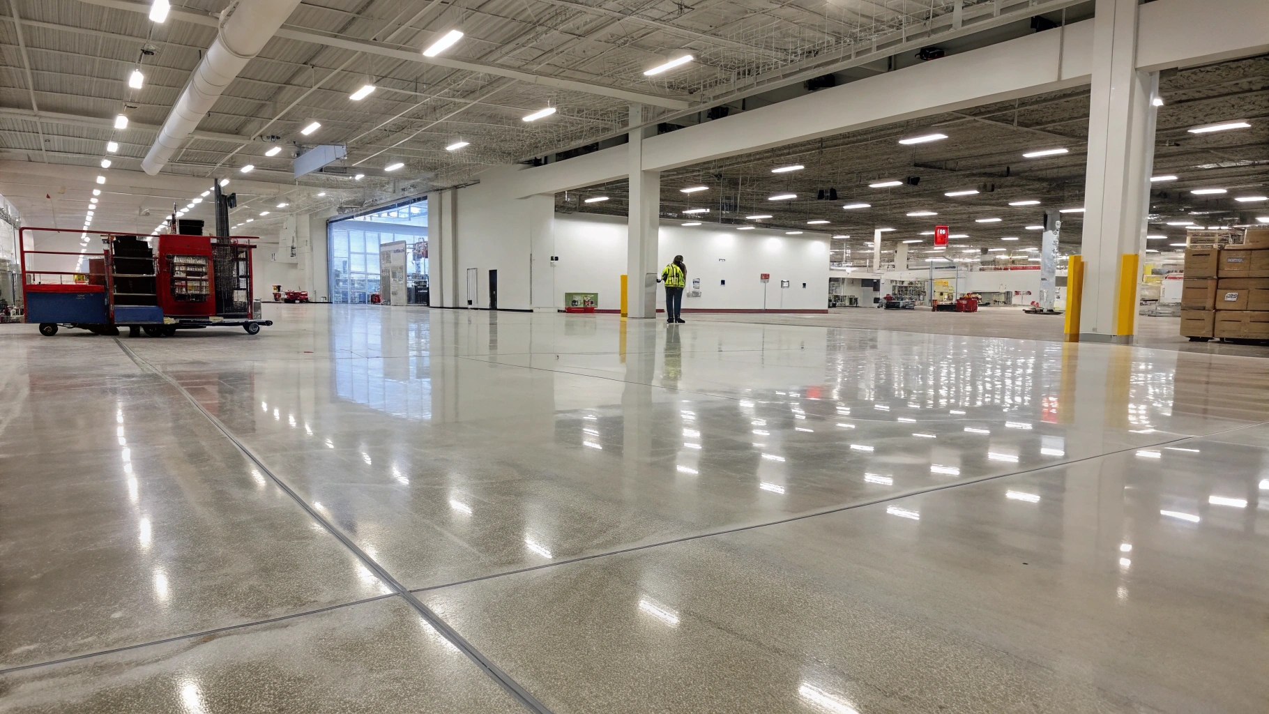 Commercial concrete flooring installation Tinana QLD with polished finish and professional equipment