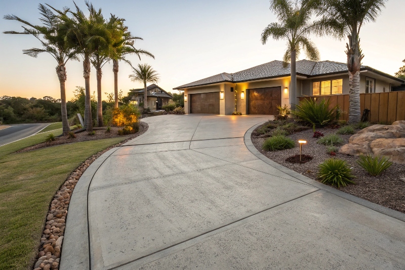 Completed concrete driveway installation Tinana South QLD enhancing curb appeal and property value