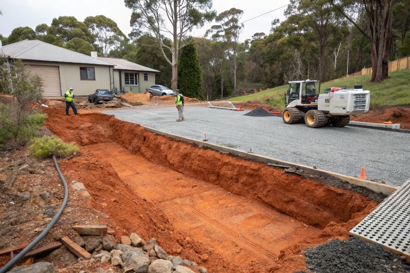 Clay soil excavation and base preparation for concrete driveways Tinana South QLD showing specialised techniques for local soil conditions