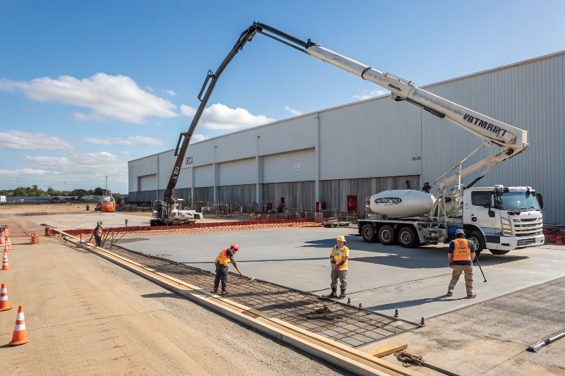 Commercial concrete flooring installation Maryborough Fraser Coast by Island Plantation contractors