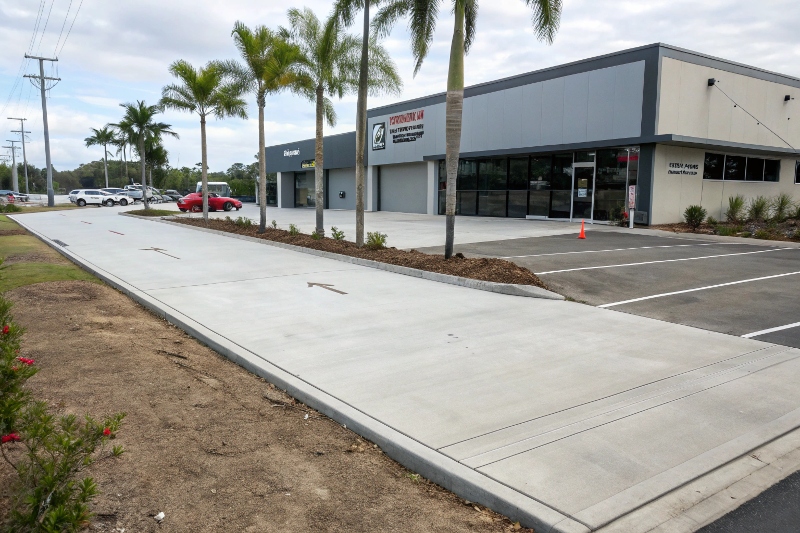 Commercial concrete driveway installation Tinana South QLD for business properties with heavy-duty construction and professional finish