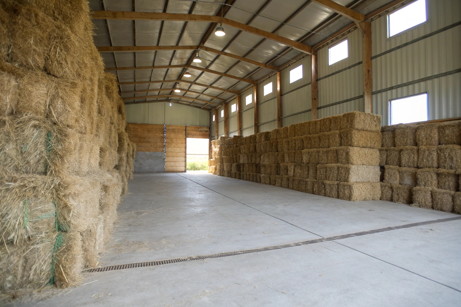 Hay shed with durable concrete slab flooring for agricultural storage in Dundathu
