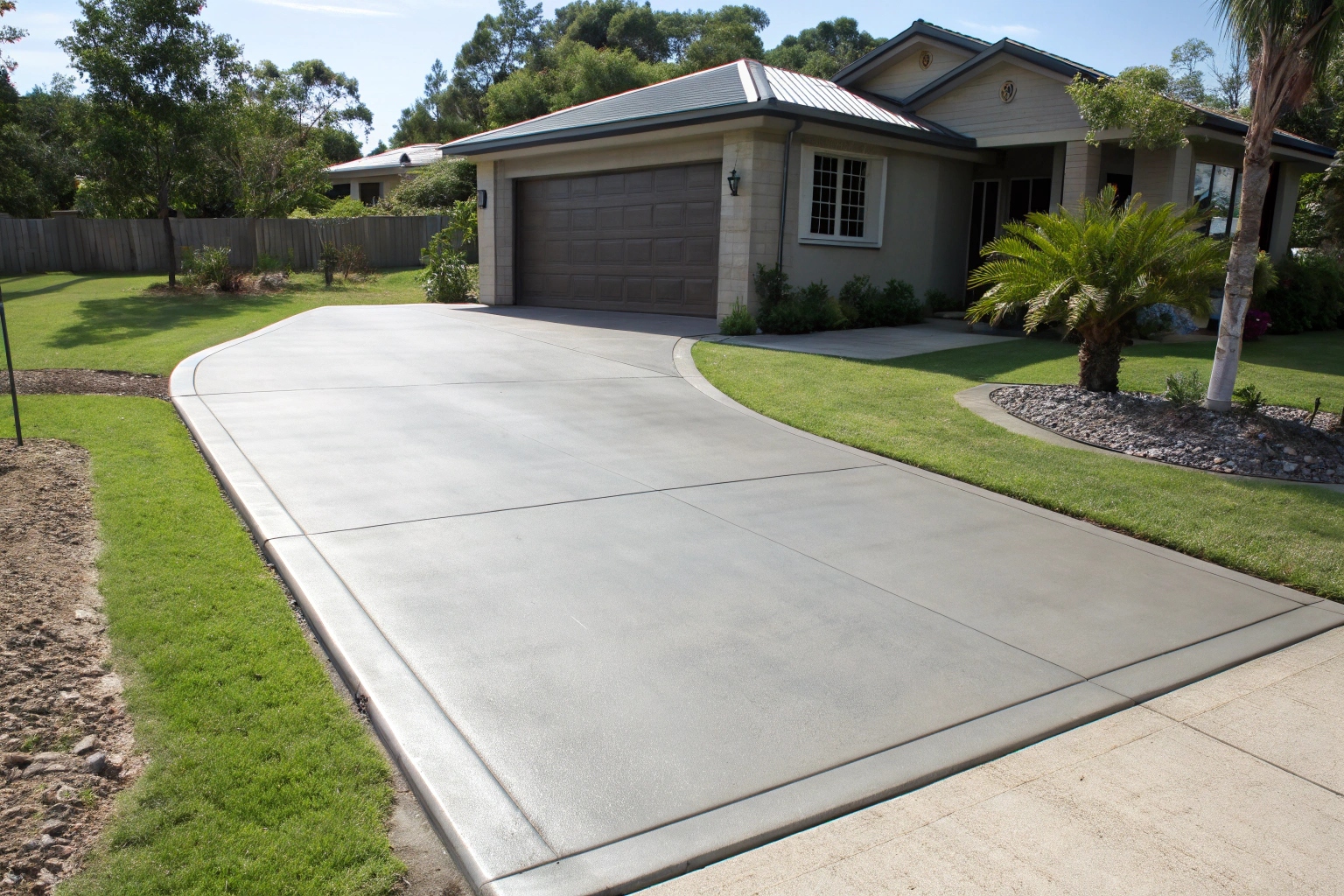 Finished concrete driveway Maryborough showing professional concrete supply and installation