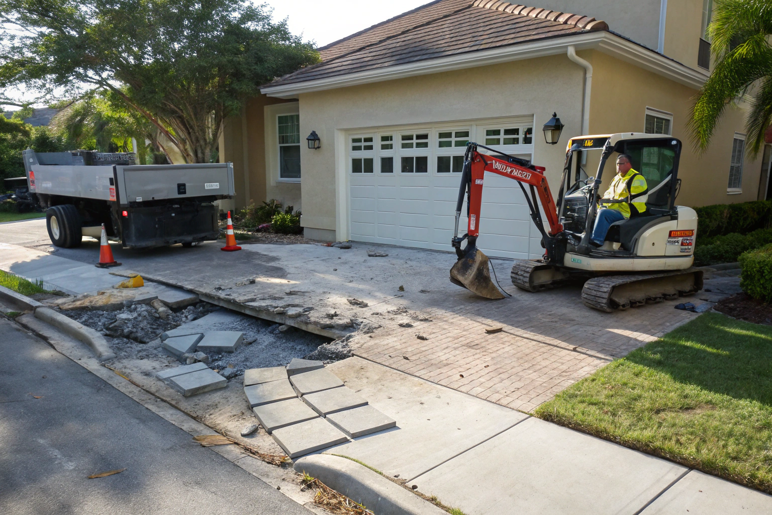 a-residential-driveway-being-removed--showing-a-mi