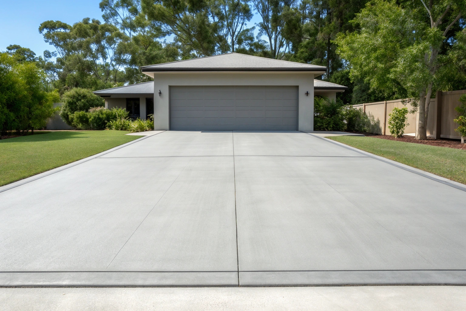 Wide concrete driveway Urraween wider block property