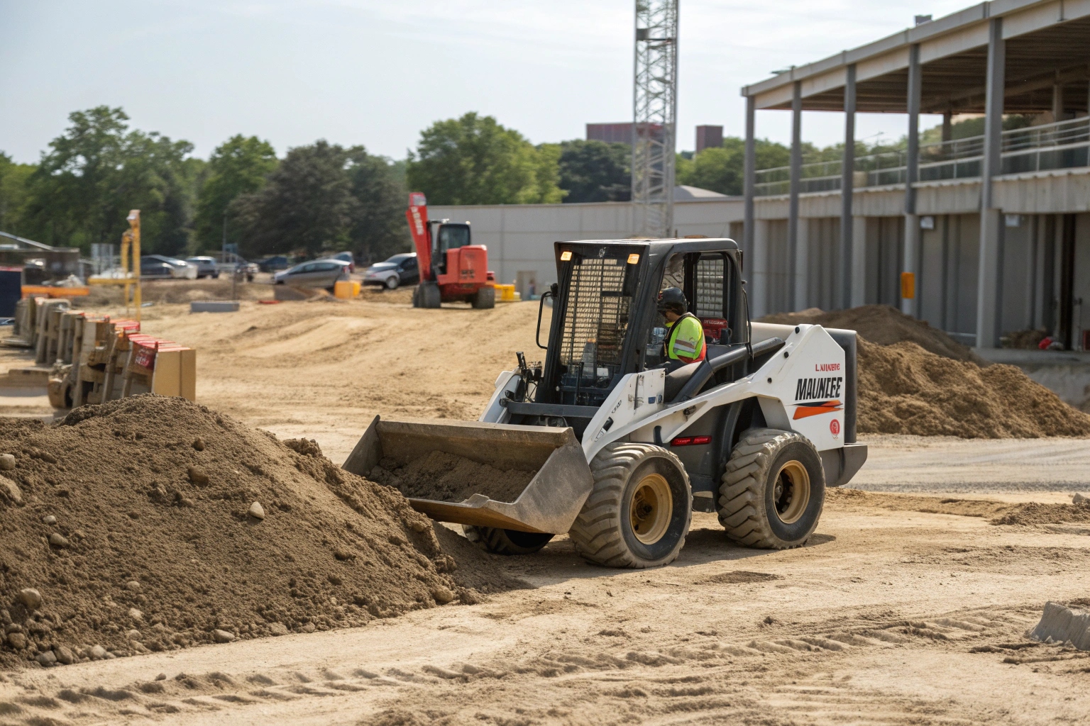 Bobcat performing finish grading work on excavation project in Fraser Coast region